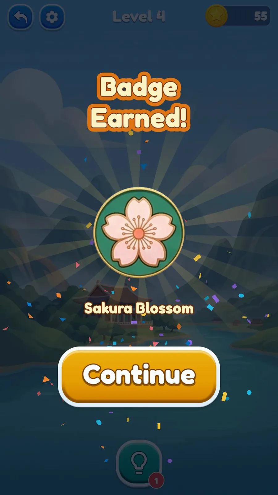 A Sakura Blossom badge being earned.
